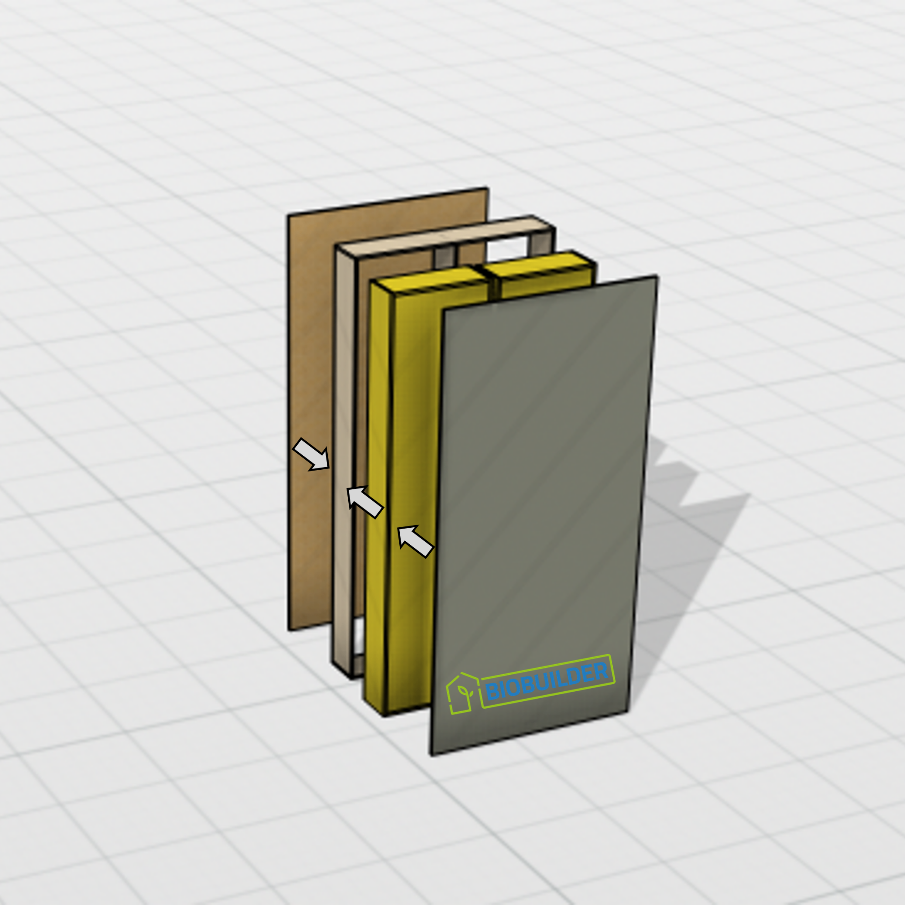 BB-SIP Straw Insulated Panel — opbouw met houten beplating en biobased isolatie